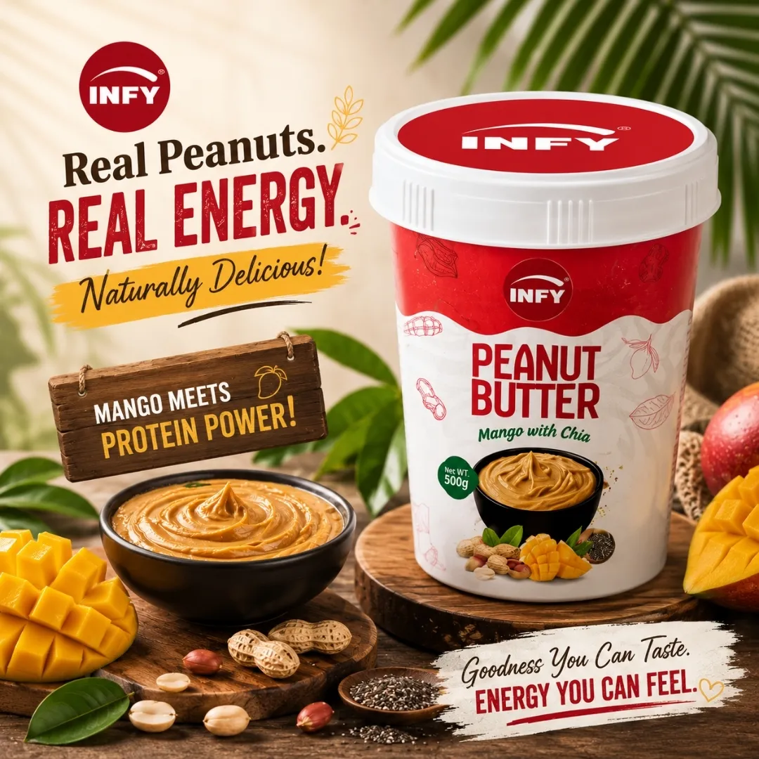 INFY Mango & Chia Flavoured Peanut Butter