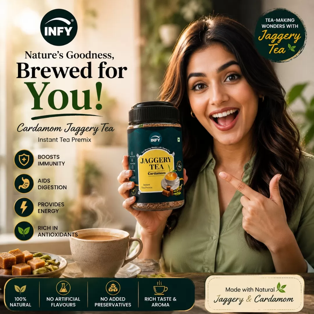 INFY Jaggery Cardamom tea premix