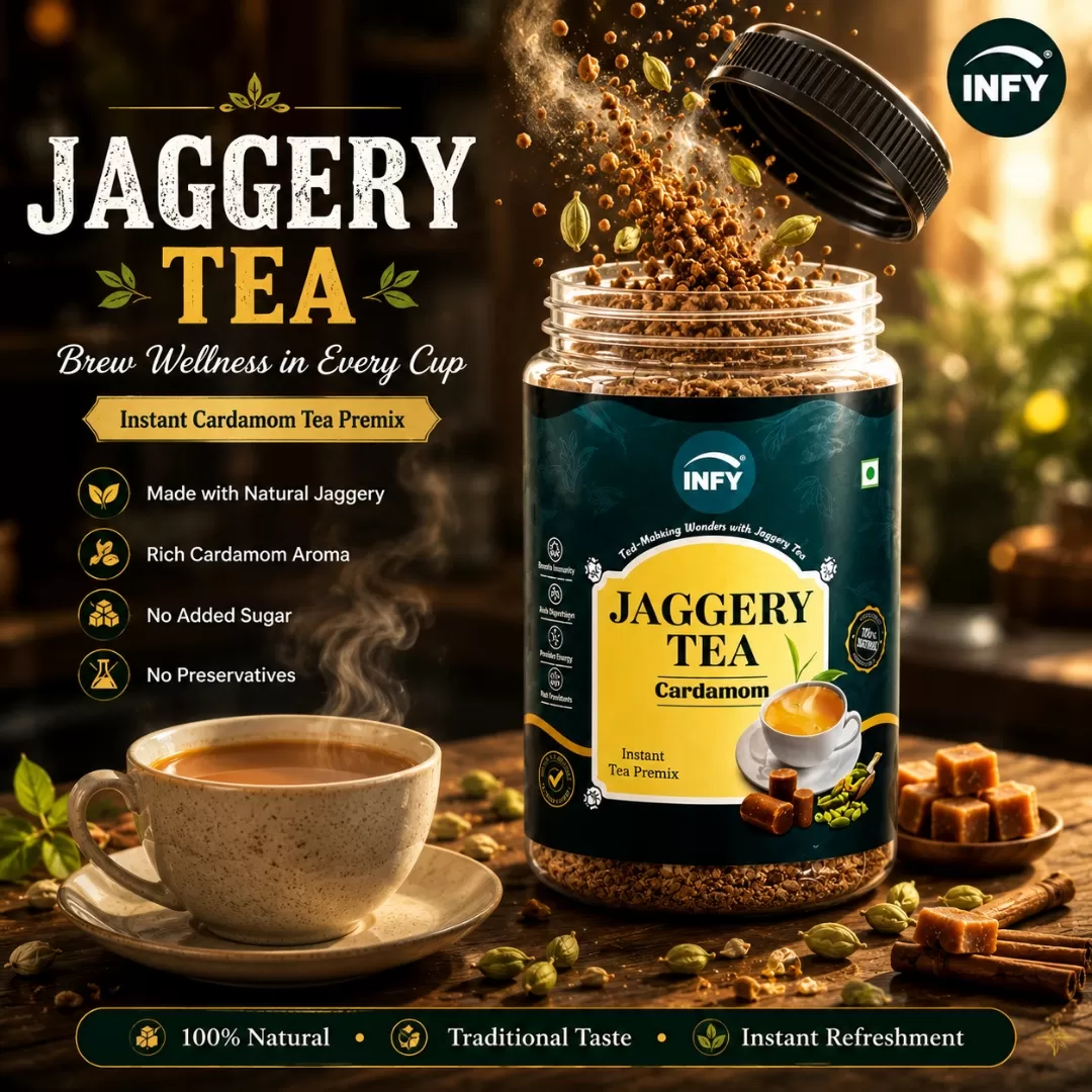 INFY Jaggery Cardamom tea premix